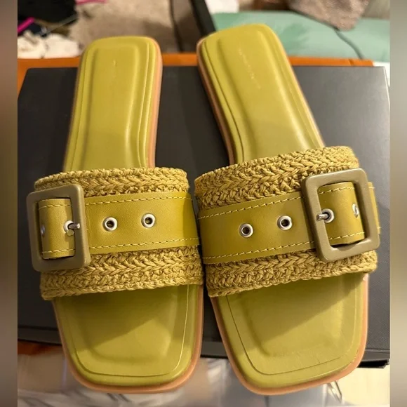 By Anthropologie Woven Buckle Sandal in Moss - Picture 7 of 7